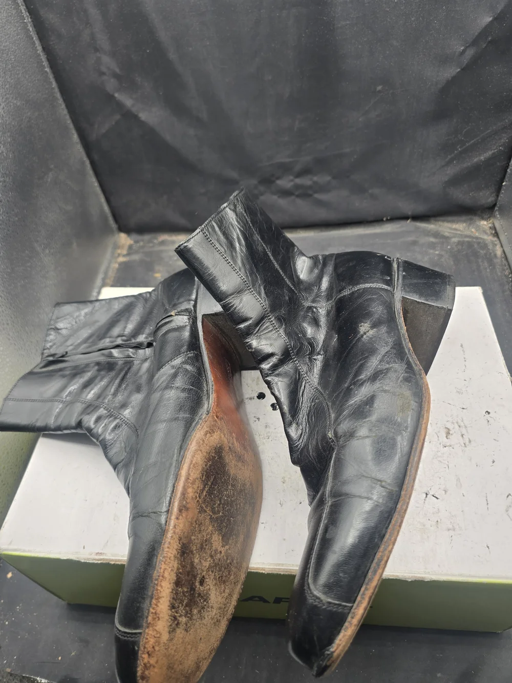 Florsheim Black Leather Slip-On Chelsea Boots